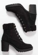 Z62T2044 Women Anna Field Winter Boot Platform Ankle Boots Black - Image 4