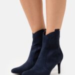 Z62T2047 Women Anna Field High Heeled Ankle Boots Dark Blue