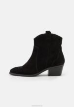 Z62T2050 Women Anna Field Leather Cowboy/Biker Ankle Boot Black - Image 2