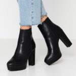 Z62T2059 Women Anna Field High Heeled Ankle Boots Black