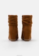 Z62T2064 Women Anna Field Winter Boot Wedge Ankle Boots Cognac - Image 4