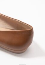 Z62T2066 Women Anna Field Leather Ballet Pumps Cognac - Image 3