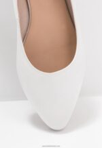 Z62T2072 Women Anna Field Leather Ballet Pumps White - Image 3