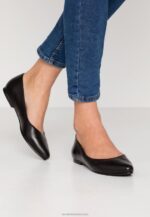 Z62T2077 Women Anna Field Leather Ballet Pumps Black