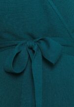 Z62T207 Women Anna Field Wrap V Ausschnitt Mini Strickkleid Mit GRtel Shift Dress Deep Teal - Image 3
