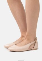 Z62T2086 Women Anna Field Leather Ballet Pumps Beige