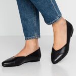 Z62T2090 Women Anna Field Leather Ballerinas Ballet Pumps Black