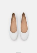 Z62T2100 Women Anna Field Leather Comfort Ballet Pumps White - Image 6