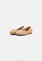 Z62T2104 Women Anna Field Leather Ballet Pumps Gold - Image 3