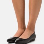 Z62T2119 Women Anna Field Leather Ballet Pumps Black