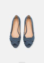 Z62T2120 Women Anna Field Peeptoe Ballet Pumps Blue - Image 6