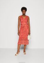 Z62T212 Women Anna Field Shift Dress Beige/Pink/Multi Coloured - Image 2