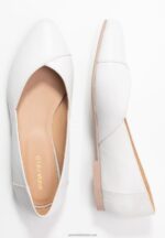 Z62T2135 Women Anna Field Leather Ballerinas Ballet Pumps White - Image 4