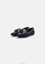 Z62T2139 Women Anna Field Leather Ballet Pumps Dark Blue - Image 3