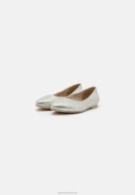 Z62T2143 Women Anna Field Leather Ballet Pumps Silver - Image 3