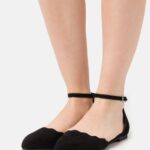 Z62T2155 Women Anna Field Ankle Strap Ballet Pumps Black