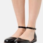 Z62T2163 Women Anna Field Comfort Ankle Strap Ballet Pumps Black