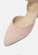 Z62T2164 Women Anna Field Leather Ankle Strap Ballet Pumps Beige - Image 6