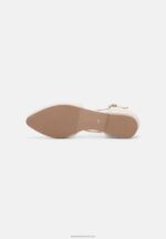 Z62T2167 Women Anna Field Leather Ankle Strap Ballet Pumps White - Image 7