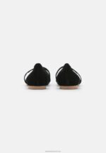 Z62T2171 Women Anna Field Leather Ankle Strap Ballet Pumps Black - Image 4