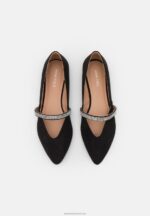 Z62T2176 Women Anna Field Ankle Strap Ballet Pumps Black - Image 6