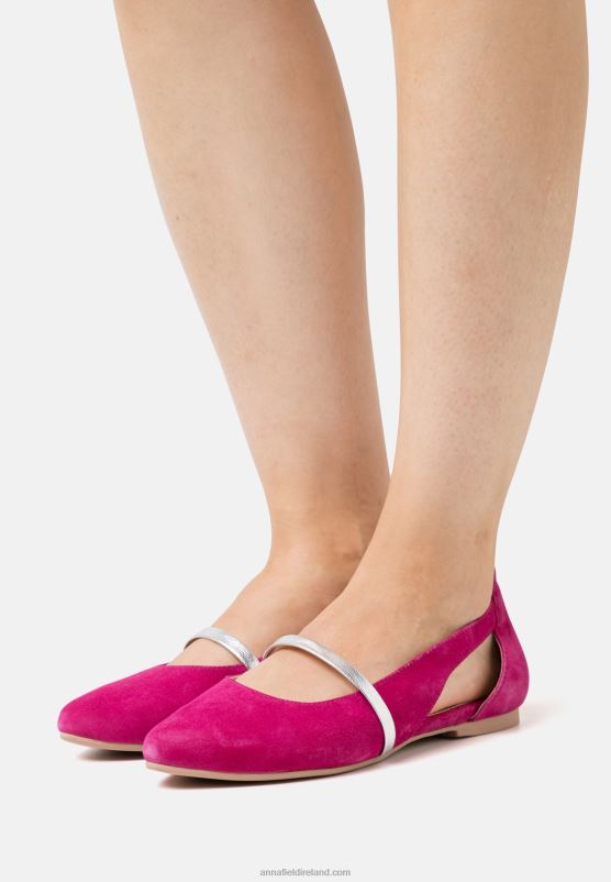 z62t2179_women_anna_field_leather_ankle_strap_ballet_pumps_pink.jpg Z62T2179 Women Anna Field Leather Ankle Strap Ballet Pumps Pink - Image 1