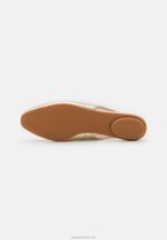 Z62T2182 Women Anna Field Leather Slingback Ballet Pumps Gold - Image 5
