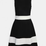 Z62T219 Women Anna Field Shift Dress Black/White