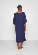 Z62T220 Women Anna Field V Front Beach Dress Maxi Dress Blue - Image 3