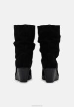 Z62T2219 Women Anna Field Leather Winter Boots Black - Image 4