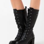 Z62T2220 Women Anna Field Platform Boots Black