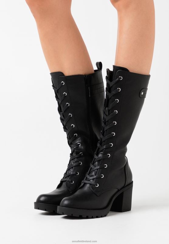 z62t2220_women_anna_field_platform_boots_black.jpg Z62T2220 Women Anna Field Platform Boots Black - Image 1