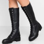 Z62T2222 Women Anna Field Lace-Up Boots Black