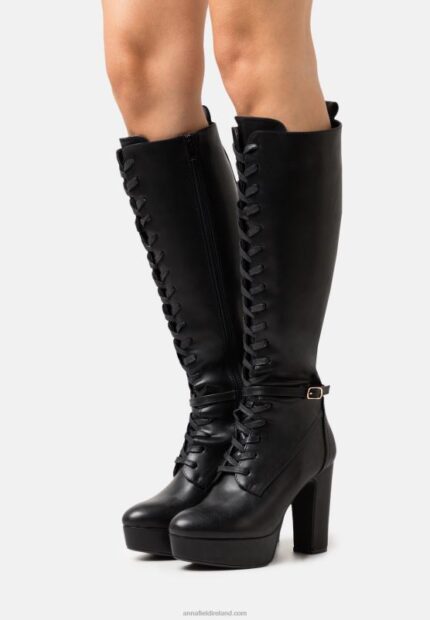 Z62T2223 Women Anna Field Lace-Up Boots Black