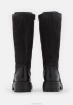 Z62T2224 Women Anna Field Leather Lace-Up Boots Black - Image 4