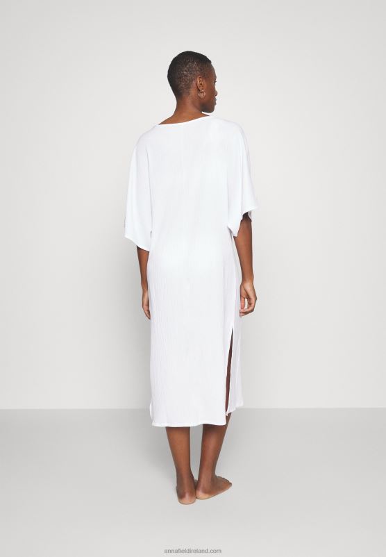 Z62T222 Women Anna Field V Front Beach Dress Maxi Dress Weiss - Image 3