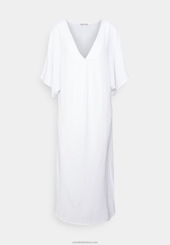 Z62T222 Women Anna Field V Front Beach Dress Maxi Dress Weiss - Image 5