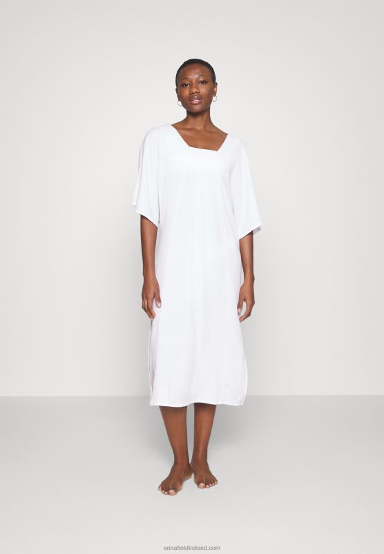 Z62T222 Women Anna Field V Front Beach Dress Maxi Dress Weiss - Image 1