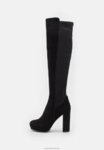 Z62T2239 Women Anna Field Leather Over-The-Knee Boots Black - Image 2