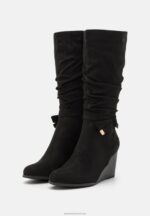 Z62T2247 Women Anna Field Wedge Boots Black - Image 3