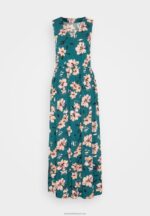 Z62T224 Women Anna Field Maxi Dress Dark Green/Pink - Image 5