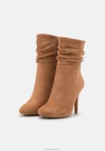 Z62T2256 Women Anna Field High Heeled Ankle Boots Cognac - Image 3