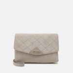 Z62T2401 Women Anna Field Leather Clutch Taupe