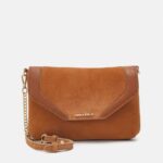 Z62T2410 Women Anna Field Leather Clutch Cognac