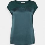 Z62T241 Women Anna Field Print T-Shirt Dark Green