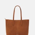 Z62T2464 Women Anna Field Leather Tote Bag Cognac