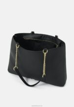 Z62T2494 Women Anna Field Leather Tote Bag Black - Image 3