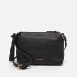 Z62T2538 Women Anna Field Leather Across Body Bag Black