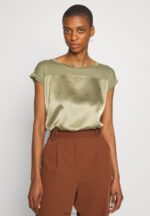 Z62T256 Women Anna Field Print T-Shirt Martini Olive