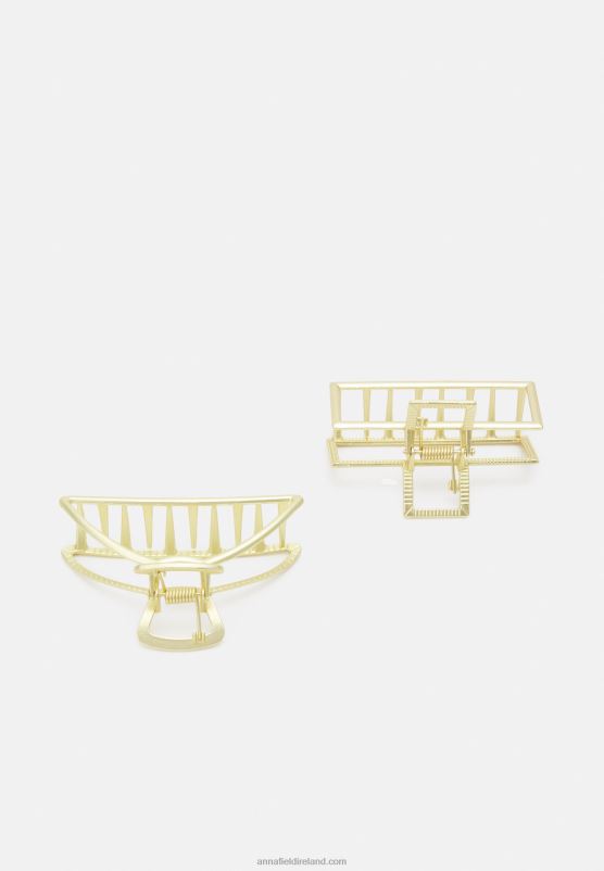 Z62T2668 Women Anna Field 2 Pack Hair Styling Accessory Gold-Coloured - Image 2